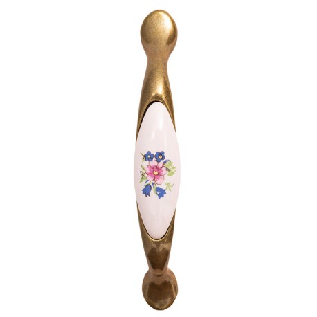 Porcelain handle blue flower AL de la Rustic Butique - 