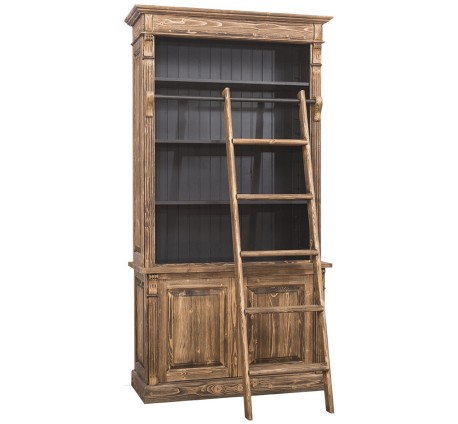 Biblioteca 2 usi BAS + vitrina deschisa SUP, Colectia Directoire, scara nu este inclusa in pret de la Rustic Butique - PS75BAS + PS471SUP - Culoare Ext._P064 / Culoare Int._P003 - PERIAT ADANC