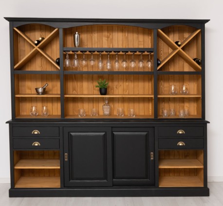 Mobilier de bar cu suport pentru pahare si sticle, BAS+SUP - Culoare Ext._P003 / Culoare Int._P002 - DUBLU COLOR de la Rustic Butique - OUTPS699BAS+SUP - Culoare Ext._P003 / Culoare Int._P002 - DUBLU COLOR