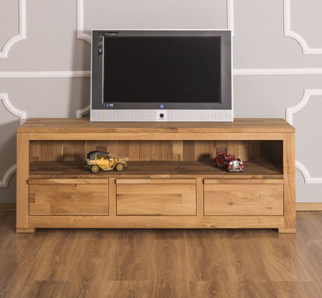 Comoda pentru televizor cu trei sertare Wild Oak, sertare pe sine metalice de la Rustic Butique - OPS634 - Culoare_P089