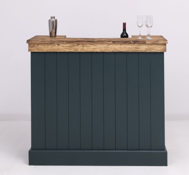 Tejghea de bar cu dungi verticale 120 cm de la Rustic Butique PS696 - Culoare Top_P064 - Culoare Corp_P087 - DUBLU COLOR