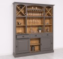 Mobilier de bar cu suport pentru pahare si sticle,180 cm de la Rustic Butique PS698 - Culoare Ext._P022 / Culoare Int._P002 - DUBLU COLOR