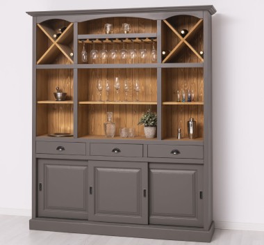 Mobilier de bar cu suport pentru pahare si sticle,180 cm de la Rustic Butique PS698 - Culoare Ext._P022 / Culoare Int._P002 - DUBLU COLOR