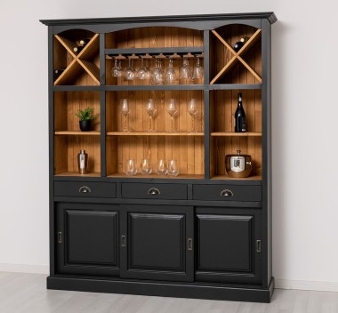 Mobilier de bar cu suport pentru pahare si sticle,180 cm de la Rustic Butique PS698 - Culoare Ext._P003 / Culoare Int._P001 - DUBLU COLOR