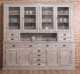 Bufet cu 4 usi, 8 sertare BAS + 4 usi sticla, 4 sertare, spatiu deschis SUP de la Rustic Butique PS404BAS + PS404SUP - Culoare_P067 - PERIAT ADANC