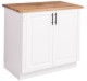 Corp inferior pentru bucatarie cu cos retractabil pentru condimente, o usa si un sertar cu blat stejar de la Rustic Butique PS768 - Culoare Top_P061 - Culoare Corp_P004 - DUBLU COLOR