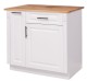 Corp inferior pentru bucatarie cu cos retractabil pentru condimente, o usa si un sertar cu blat stejar de la Rustic Butique PS768 - Culoare Top_P061 - Culoare Corp_P004 - DUBLU COLOR
