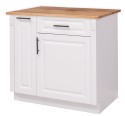 Corp inferior pentru bucatarie cu cos retractabil pentru condimente, o usa si un sertar cu blat stejar de la Rustic Butique PS768 - Culoare Top_P061 - Culoare Corp_P004 - DUBLU COLOR