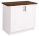 Corp inferior pentru bucatarie cu doua usi cu blat brad de la Rustic Butique PS769 - Culoare Top_P064 - Culoare Corp_P004 - DUBLU COLOR
