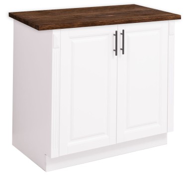Corp inferior pentru bucatarie cu doua usi cu blat brad de la Rustic Butique PS769 - Culoare Top_P064 - Culoare Corp_P004 - DUBLU COLOR