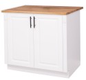 Corp inferior pentru bucatarie cu doua usi cu blat stejar de la Rustic Butique PS769 - Culoare Top_P061 - Culoare Corp_P004 - DUBLU COLOR