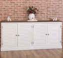 Bufet cu 4 usi, blat stejar, Colectia Shutter de la Rustic Butique PS570 - Top Culoare_P064 - Corp Culoare_P030++P004A - TRIPLU COLOR