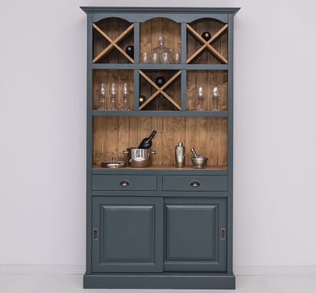 Mobilier de bar cu suport sticle-120 cm de la Rustic Butique PS697 - Culoare Ext._P087 / Culoare Int._P001 - DUBLU COLOR