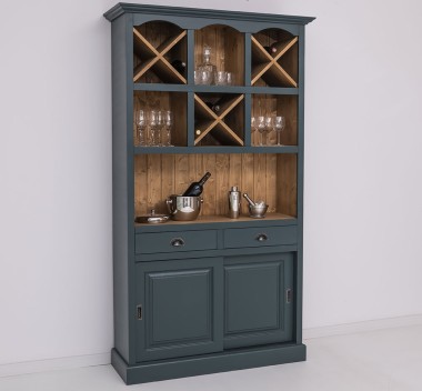 Mobilier de bar cu suport sticle-120 cm de la Rustic Butique PS697 - Culoare Ext._P087 / Culoare Int._P001 - DUBLU COLOR