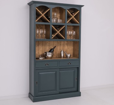 Mobilier de bar cu suport sticle-120 cm de la Rustic Butique PS697 - Culoare Ext._P087 / Culoare Int._P001 - DUBLU COLOR