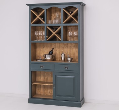 Mobilier de bar cu suport sticle-120 cm de la Rustic Butique PS697 - Culoare Ext._P087 / Culoare Int._P001 - DUBLU COLOR