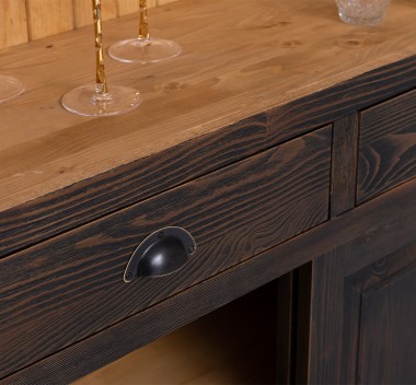 Mobilier de bar cu suport sticle-120 cm de la Rustic Butique PS697 - Culoare Ext._P085 / Culoare Int._P093 - PERIAT ADANC