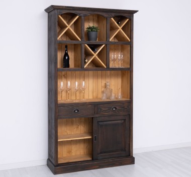 Mobilier de bar cu suport sticle-120 cm de la Rustic Butique PS697 - Culoare Ext._P085 / Culoare Int._P093 - PERIAT ADANC