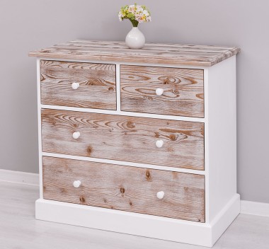 Comoda cu 4 sertare cu sine - Culoare Top_P071 - Culoare Corp_P004 - Culoare Sertare_P071 - DUBLU COLOR de la Rustic Butique OUTPS150 - Culoare Top_P071 - Culoare Corp_P004 - Culoare Sertare_P071 - DUBLU COLOR