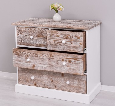 Comoda cu 4 sertare cu sine - Culoare Top_P071 - Culoare Corp_P004 - Culoare Sertare_P071 - DUBLU COLOR de la Rustic Butique OUTPS150 - Culoare Top_P071 - Culoare Corp_P004 - Culoare Sertare_P071 - DUBLU COLOR