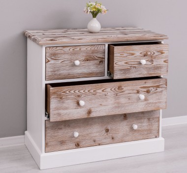 Comoda cu 4 sertare cu sine - Culoare Top_P071 - Culoare Corp_P004 - Culoare Sertare_P071 - DUBLU COLOR de la Rustic Butique OUTPS150 - Culoare Top_P071 - Culoare Corp_P004 - Culoare Sertare_P071 - DUBLU COLOR