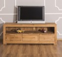 Comoda pentru televizor cu trei sertare Wild Oak, sertare pe sine metalice de la Rustic Butique OPS634 - Culoare_P089