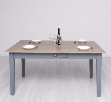 Masa 180x90cm, blat stejar de la Rustic Butique PS22 - Culoare Top_P057 - Culoare Corp_P042 - DUBLU COLOR