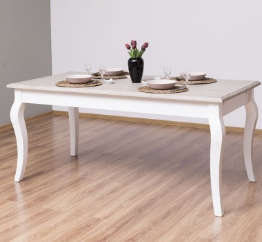 Masa dining cu picioare curbate 160x90x78cm de la Rustic Butique PS383 - Culoare Top_P037 - Culoare Corp_P030++P004A