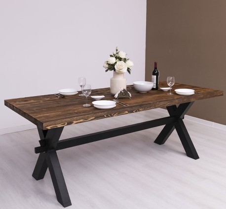 Masa dining cu picioare X, 210 de la Rustic Butique PS678 - Culoare Top_P064 - Culoare Corp_P003 - DUBLU COLOR