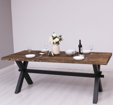 Masa dining cu picioare X, 210 de la Rustic Butique PS678 - Culoare Top_P064 - Culoare Corp_P003 - DUBLU COLOR