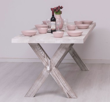 Masa dining cu picioare X, 210 de la Rustic Butique PS678 - Culoare Top_P080 - Culoare Corp_P067 - DUBLU COLOR