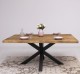 Masa dining cu picior central in X de la Rustic Butique PS715 - Culoare Top_P064 - Culoare Corp_P003 - DUBLU COLOR