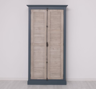 Dulap cu 2 usi, sistem inchidere tija, Colectia Shutter de la Rustic Butique PS616 - Culoare Corp_P051 / Culoare Usi_P037 - DUBLU COLOR