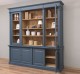 Biblioteca mare cu 4 usi BAS + 2 usi sticla, etajera deschisa SUP, Colectia Directoire de la Rustic Butique PS72BAS+PS57SUP - Culoare Ext._P051 / Culoare Int._P002 - DUBLU COLOR