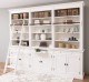 Biblioteca cu 6 usi, cu dim. 300x40x240, din MDF de la Rustic Butique MPS005BAS+SUP - Culoarea P039 - VOPSIT