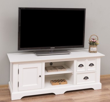 TV comode cu 1 usa si 3 sertare, cu dim. 146x50x54, din MDF de la Rustic Butique MPS038 - Coloarea_P039 - VOPSIT