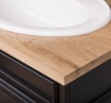 Dulap baie pentru 2 lavoare, ornamentat, blat stejar - lavoarele nu sunt incluse in pret de la Rustic Butique PS4001 - Culoare Top_P061 - Culoare Corp_P003 - oglinda neinclus in pret - DUBLU COLOR