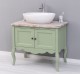 Mobilier de baie cu picioare curbate, doua usi de la Rustic Butique PS711 - Culoare Top_P071 - Culoare Corp_P054A - DUBLU COLOR