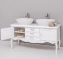 Mobilier de baie cu picioare curbate, doua usi si trei sertare de la Rustic Butique PS712 - Culoare_P004 - VOPSIT