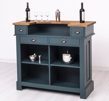 Bar mic 120cm, blat stejar de la Rustic Butique PS1003 - Culoare Top_P064 - Culoare Corp_P087 - DUBLU COLOR