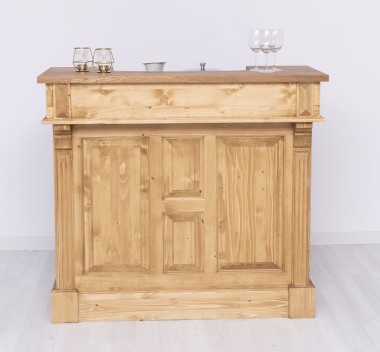 Bar mic 120cm, blat stejar de la Rustic Butique PS1003 - Culoare Top_P061 - Culoare Corp_P093 - DUBLU COLOR