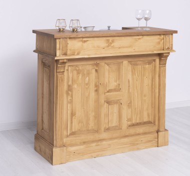 Bar mic 120cm, blat stejar de la Rustic Butique PS1003 - Culoare Top_P061 - Culoare Corp_P093 - DUBLU COLOR