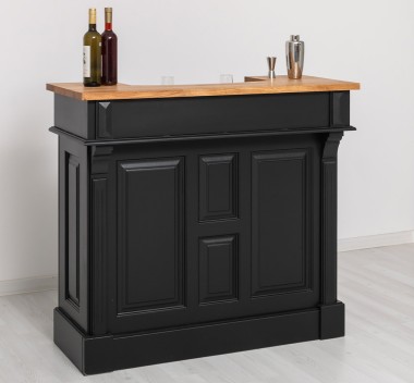 Bar mic 120cm, blat stejar de la Rustic Butique PS1003 - Culoare Top_P089 - Culoare Corp_P003 - DUBLU COLOR