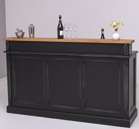 Bar cu 4 sertare, 4 compartimente deschise, blat stejar de la Rustic Butique PS578 - Culoare Top_P089 - Culoare Corp_P003A - DUBLU COLOR