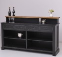 Bar cu 4 sertare, 4 compartimente deschise, blat stejar de la Rustic Butique PS578 - Culoare Top_P089 - Culoare Corp_P003A - DUBLU COLOR