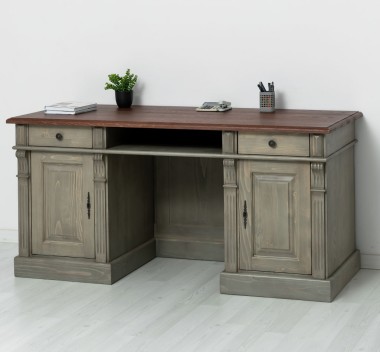 Birou cu spate inchis, colectia directoire, blat stejar - Culoare Top_P081 - Culoare Corp_P057 - DUBLU COLOR de la Rustic Butique OUTPS605 - Culoare Top_P081 - Culoare Corp_P057 - DUBLU COLOR