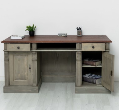 Birou cu spate inchis, colectia directoire, blat stejar - Culoare Top_P081 - Culoare Corp_P057 - DUBLU COLOR de la Rustic Butique OUTPS605 - Culoare Top_P081 - Culoare Corp_P057 - DUBLU COLOR