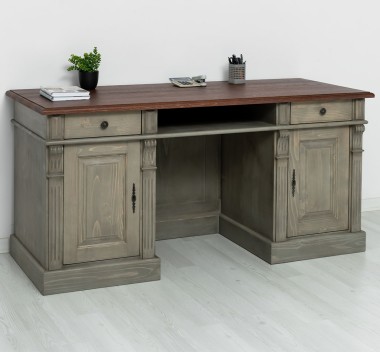 Birou cu spate inchis, colectia directoire, blat stejar - Culoare Top_P081 - Culoare Corp_P057 - DUBLU COLOR de la Rustic Butique OUTPS605 - Culoare Top_P081 - Culoare Corp_P057 - DUBLU COLOR
