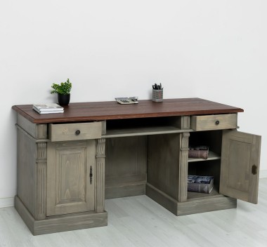 Birou cu spate inchis, colectia directoire, blat stejar - Culoare Top_P081 - Culoare Corp_P057 - DUBLU COLOR de la Rustic Butique OUTPS605 - Culoare Top_P081 - Culoare Corp_P057 - DUBLU COLOR