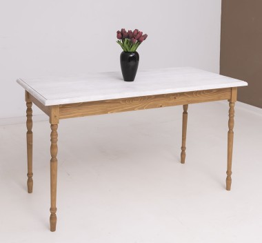 Masa cu picioare strunjite, dim. 140x70x78 - Culoare Top_P080 - Culoare Corp_P001 - DUBLU COLOR de la Rustic Butique OUTPS660 - Culoare Top_P080 - Culoare Corp_P001 - DUBLU COLOR